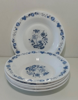 Set sechs Teller Arcopal France Motiv ASTER blaue Blumen, Durchmesser 22 cm