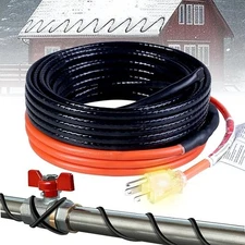 Self-Regulating Pipe Heating Cable 5W/ft w/ Built-in Thermostat 100 Feet New