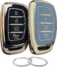 Key Fob Cover Compatible with Elantra Elantra GT Ioniq Sonat Model: Black/Grey