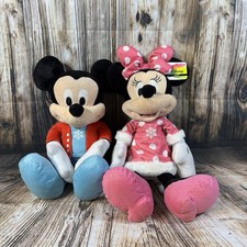 Disney Mickey  Minnie Mouse Plush Set 2017 Just Play Holiday Snowflake NWT