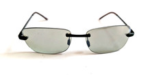 NWT Vintage 90's Rectangle Metal Rimless Sport Sunglasses S. Black