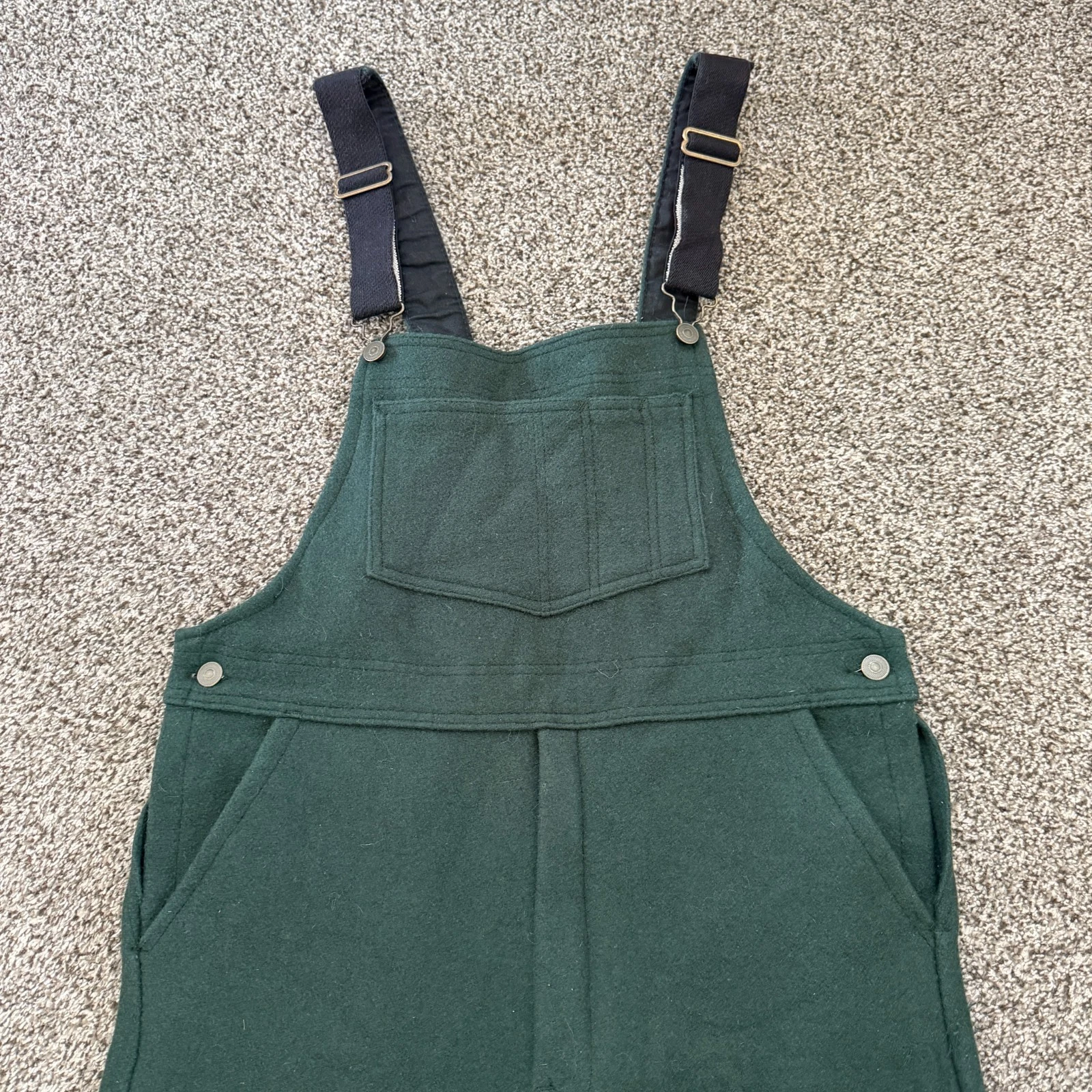 VTG Codet Bib Overalls Mens Small 32 in Green Wool Blend Hunting Outdoor 90s
