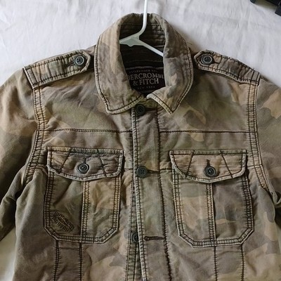 Abercrombie & Fitch Camouflage Military Jacket Men's Size L Green Brown