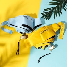 1Pc Mini Sun Umbrella Pocket Rain Umbrella Vinyl Folding UV Protection Sun Shade