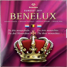 [#1287424] Benelux, 3x 1 ct. - 2€ + Token, Les 3 monarchies, 2011, MS