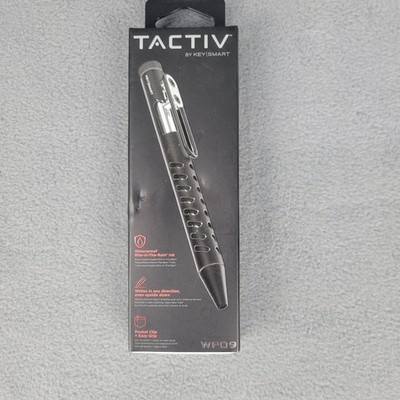 Tactiv by KeySmart WP09 Bolt-Action Pen Black Waterproof Ink Machined Aluminum