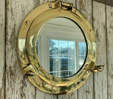 12"Brass Porthole Mirror Nautical Maritime Wall Decorative Ship Cabin Window New
