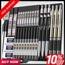 35PCS Art Mechanical Pencils Set, 3 PCS Metal Drafting Pencil 0.5 mm & 0.7 mm &