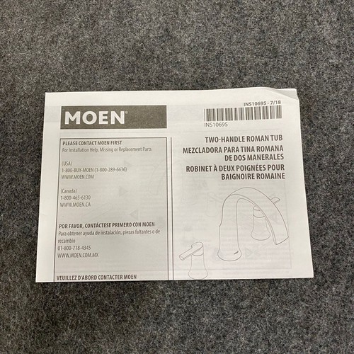 Moen T908 Genta LX Deck Mounted Modern Roman Tub Faucet, Chrome - Picture 7 of 8