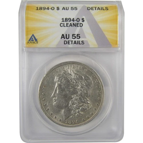 1894 O Morgan Dollar AU 55 Details ANACS Silver $1 Coin SKU:I19316