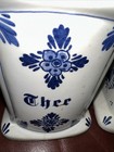 Sniker & Tee Stoneware Pottery Canister Set Delfts Blue Floral Holland — photo 5