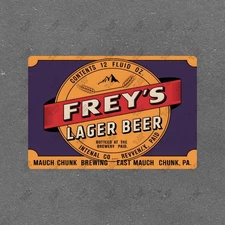 Vintage Freys Lager Beer Metal Sign Mauch Chunk PA Brewery #612010