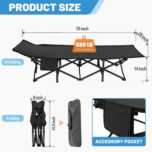 BOZTIY Cuna de Camping Plegable de Gran Tamaño, Cuna XL con Colchón, Bolsa de Transporte, - Imagen 3 de 9