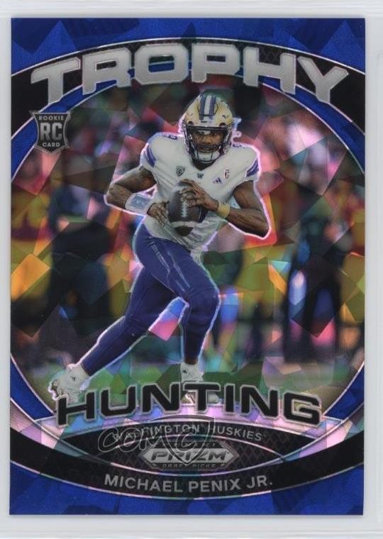 2024 Panini Prizm Draft Picks Trophy Hunting Blue Ice /99 Michael Penix Jr 1lm8