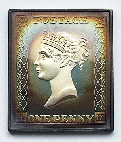 STERLING SILVER INGOT ONE PENNY STAMP 9g ISLE OF MAN 1973