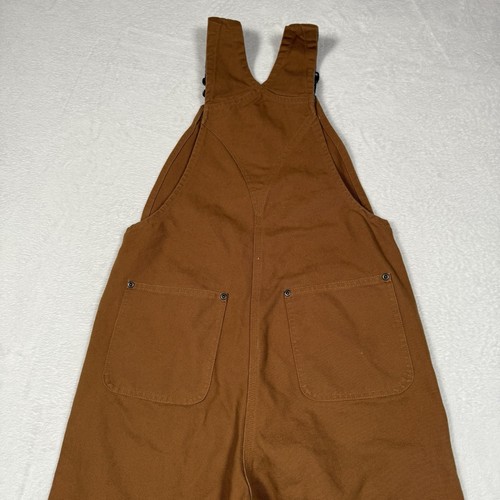 Carhartt Duck Bib Overalls Brown Canvas Double Knee Youth Boys Size 12 - Picture 9 of 14