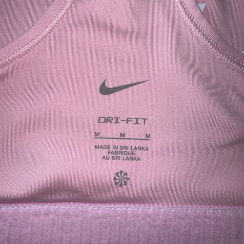 Nike Sports Bra Pink Sz M White Swoosh - Picture 4 of 4