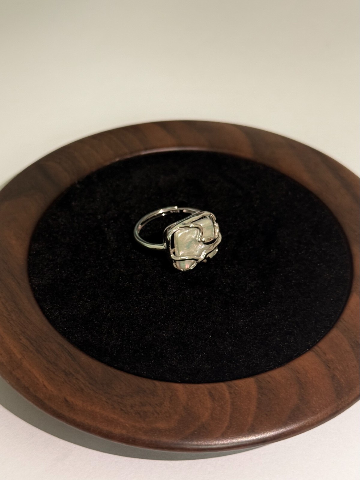 Bague argent 925 ajustable contre les erreurs de taille à perle de baroque
