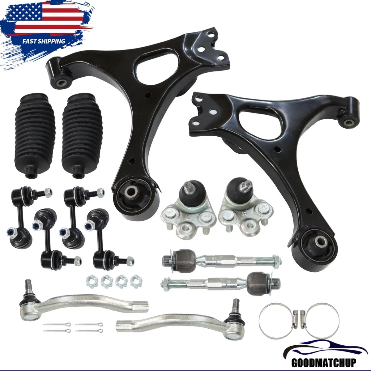 Kit De 10 Piezas De Brazos De Control Y Rótulas Para Honda Civic 2001-2005 – Suspensión Delantera Completa
