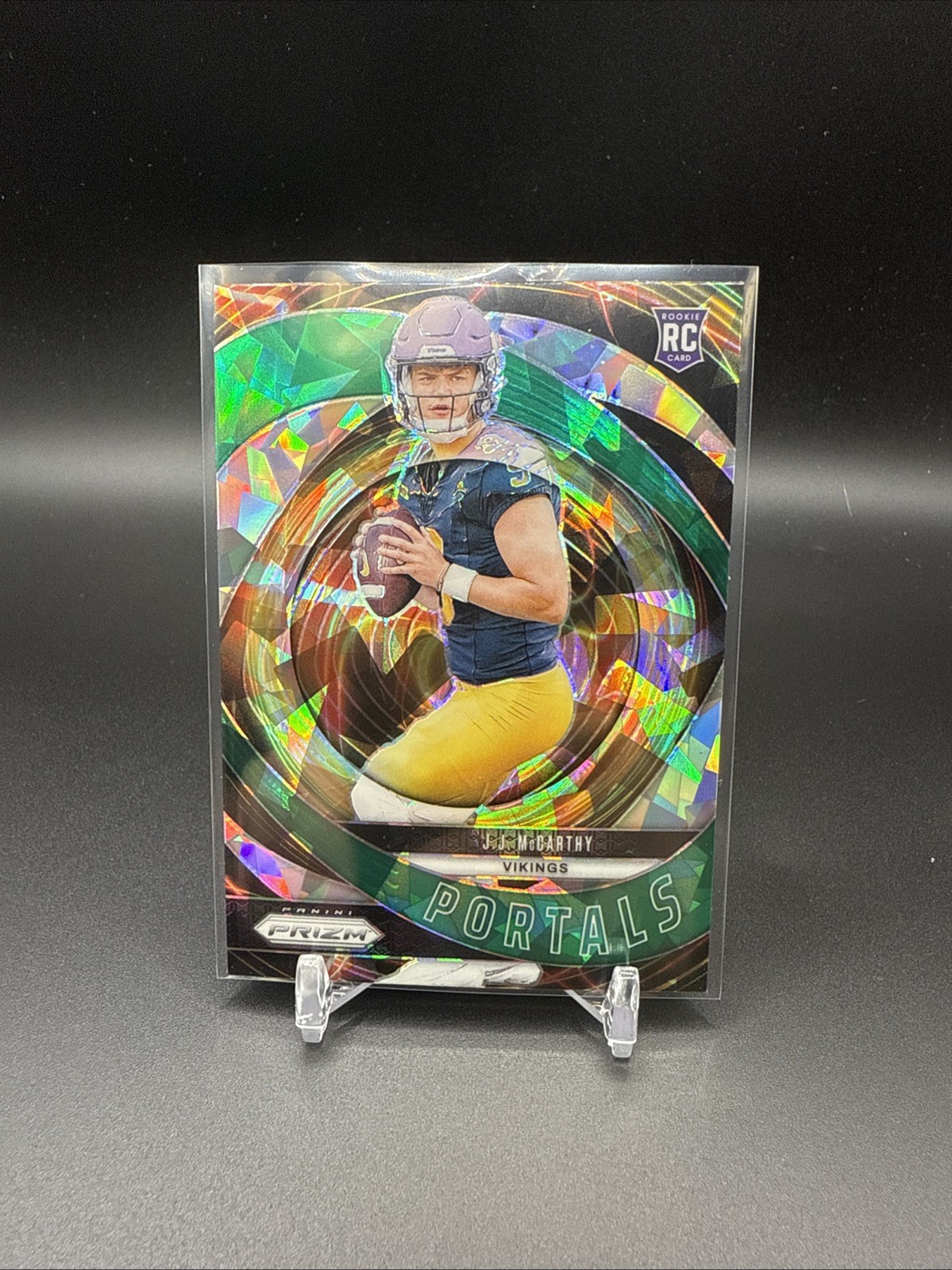 2024 Panini Prizm - Portals J.J. McCarthy #7 Green Wave Prizm (RC)