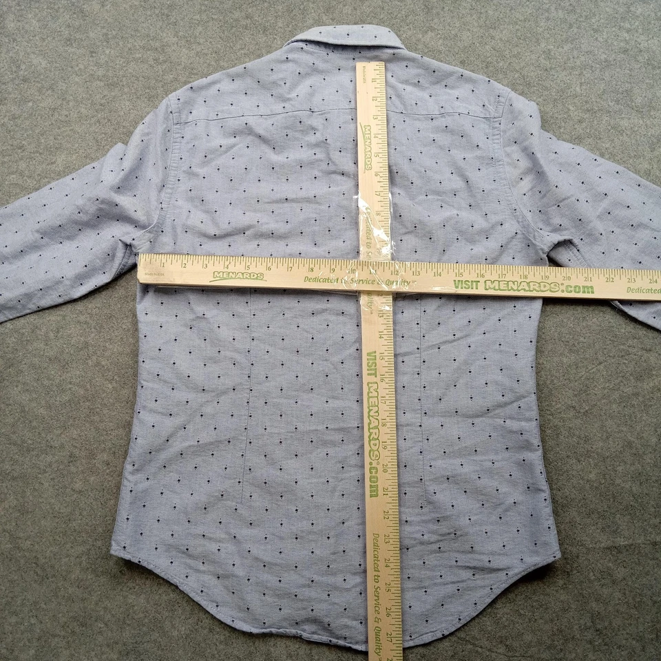 Zara Man Shirt Mens Medium Gray Slim Fit Long Sleeve Button Down Pattern - Image 4 of 4