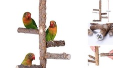 Bird Perch Nature Wood Stand for 3-4pcs Small Medium S--for Small Parrots