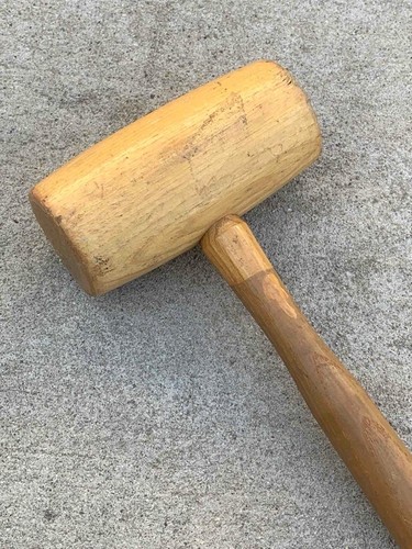 Vintage C.S. Martillo de mazo Osborne 3 1/2 madera maciza 11" - Imagen 7 de 12
