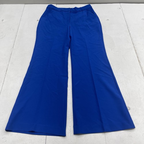 Express Editor Blue High Rise Flare Trouser Pants Women's Size 10S New Defects