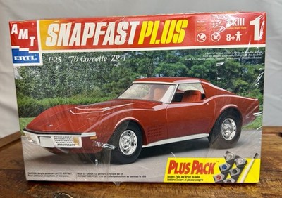 AMT SnapFast Plus 1/25  70 Corvette ZR-1 Model Kit Sealed New ERTL Skill Level 1