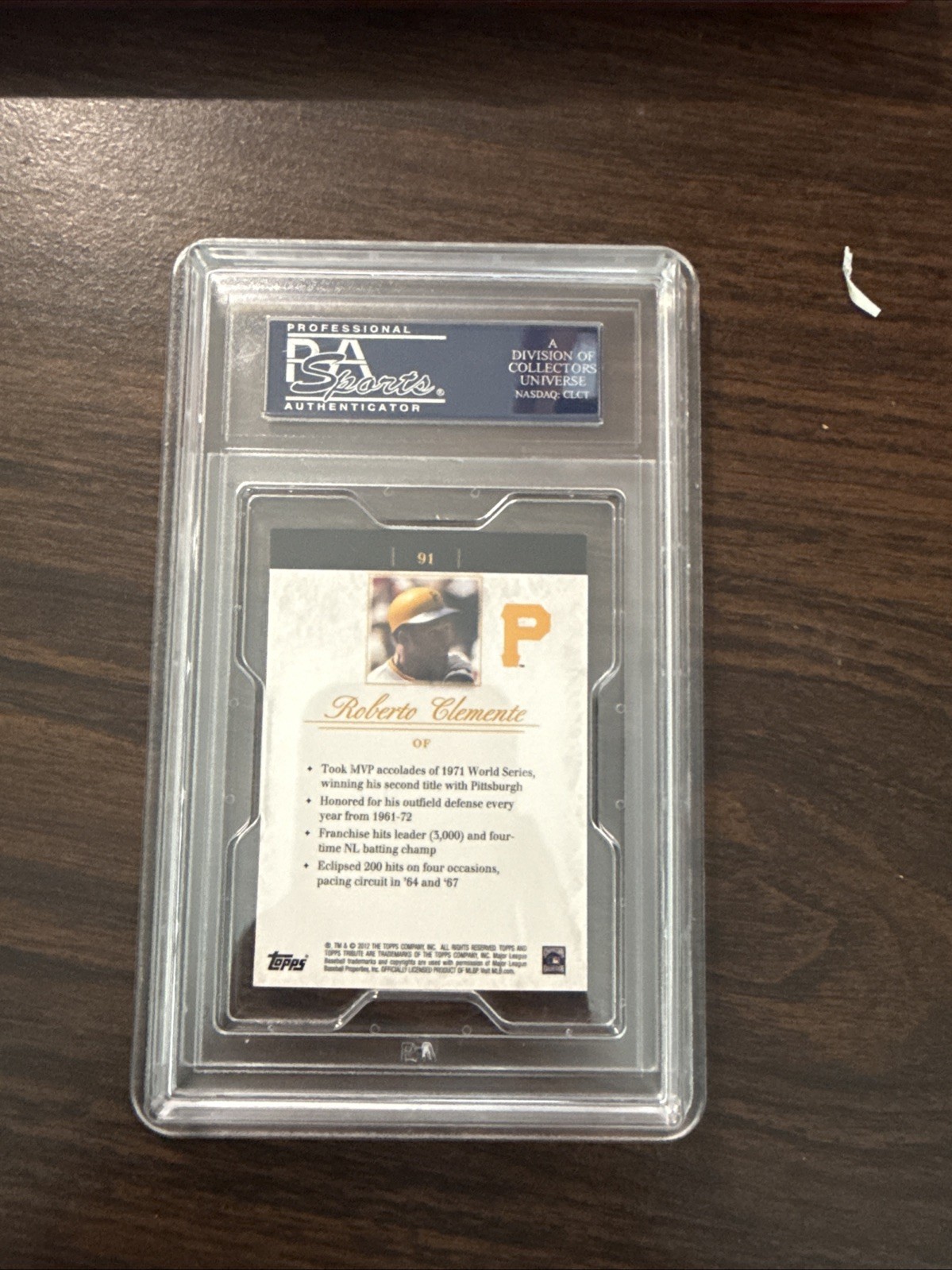 2012 Topps Tribute Bronze 94/299 Roberto Clemente #91 HOF PSA 9 view 2