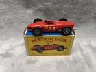 USED VINTAGE LESNEY MATCHBOX No.73 FERRARI F1 RED RACE CAR W/ORIGINAL BOX