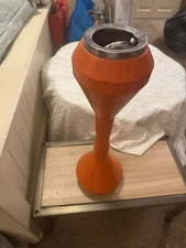 Vintage Italian Space Age Atomic Orange Smoking Stand Ashtray