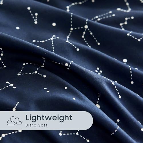 - Constellation Comforter Set, Celestial Space Star Galaxy Queen Navy Blue - Picture 7 of 8