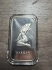 Vintage 1973 " MARILYN " Monroe Colonial Mint .999 1oz Fine Silver Art Bar