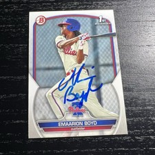 2023 Bowman Prospect Paper Signed Emaarion Boyd Phillies 1st IP Auto  #BP-128