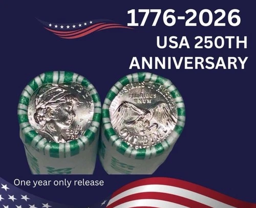 1776-2026 P And D Dime Emerging Liberty Roll Quincentennial Uncirculated 2 Roll