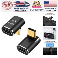 High-Speed 90-Degree USB C Male to Female Adapter 2 Pack - 40Gbps  100W