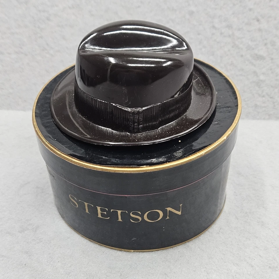 复古 Stetson 微型帽子带盒 Fedora 销售员样品 — 第 2/4 张图片