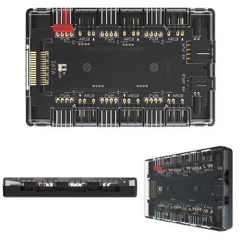 4Pin PWM & 5V 3Pin ARGB Cooler Master 1 to 6 HUB Fan Controller Hub Splitter - Picture 1 of 7