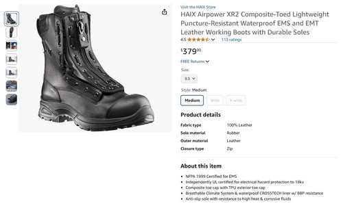 HAIX Airpower XR2 EMS Cert Firefighter Tactical Wildland Boots Women's 7 M - Picture 17 of 17
