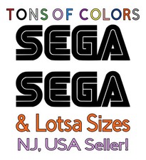 TWO Sega Die Cut Vinyl Decals FREE Shipping Video Game "Stickers"