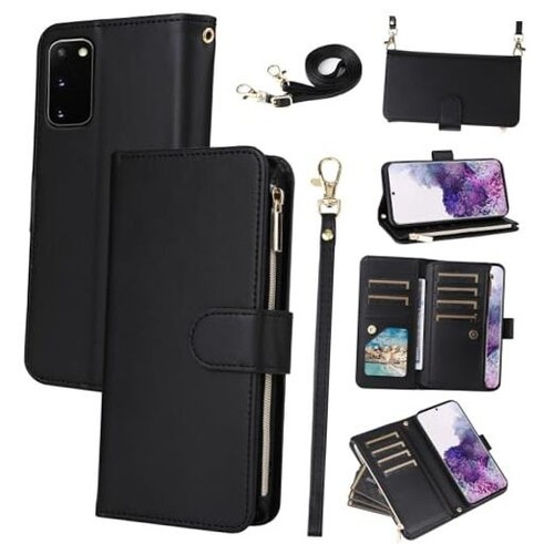 Wallet Case for Samsung Galaxy S20 5G 6.2 inch with Wrist Strap Crossbody