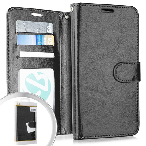 GSA Lux Leather Flip Wallet Case for LG Aristo 5, Phoenix 5 - Black - Picture 1 of 1