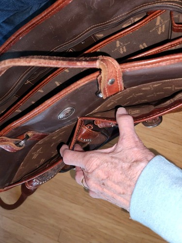 American West Stagecoach Multi-Compartment Laptop Briefcase Handcrafted Leather - Photo 3/23