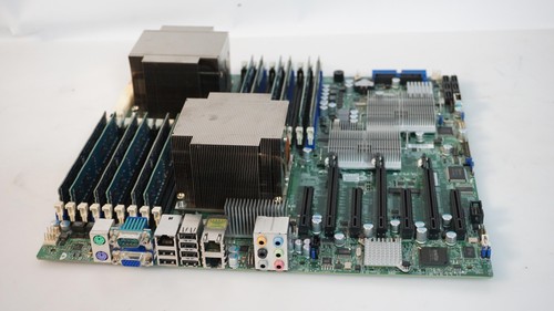 SUPERMICRO X8DAH+-F LGA 1366 DDR3 EEATX SERVER MOTHERBOARD+ 2x XEON E5620 + 60GB - Picture 1 of 6
