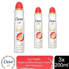 Dove Advanced Care Go Fresh AntiPerspirant Spray Peach & White Blossom, 3x200ml
