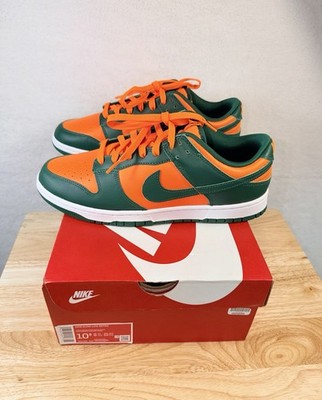 Nike Dunk Low Retro Miami Hurricanes Green/Orange DD1391-300 Men 10.5 NEW IN BOX