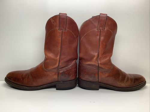 WOMENS JUSTIN COWBOY WESTERN ROPER BRICK BROWN SIZE 11.5 B - Picture 6 of 11