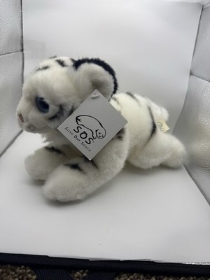 SOS Save Our Space White Tiger Plush Stuffed Animal Blue Eyes Endangered
