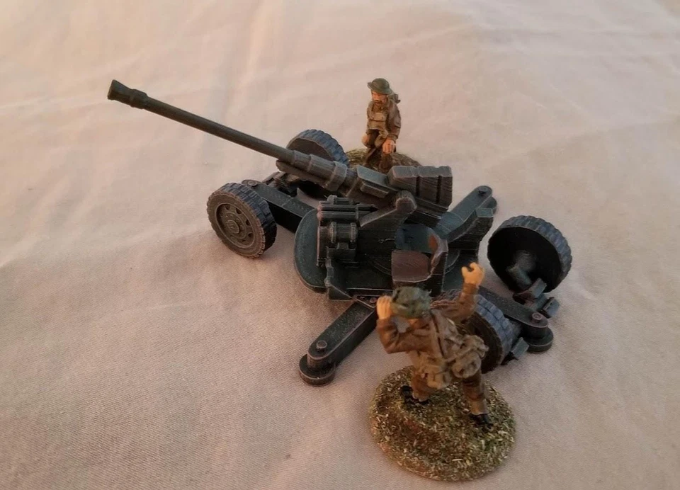 3D PRINTING VALLEY WWII Commonwealth Bofors 40mm AA Autocannon Various Scales Historical Wargaming